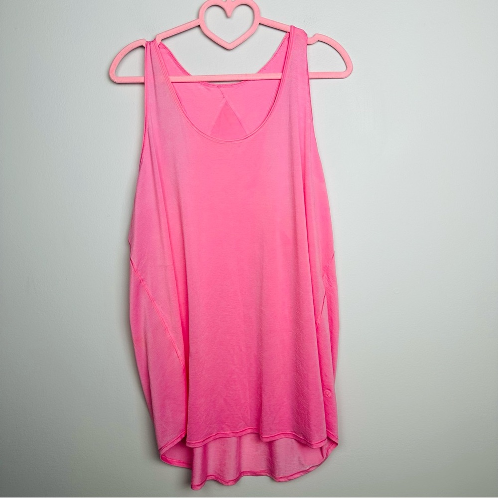Lululemon Essential Tank Vibrant Pink Tank Top Size 10